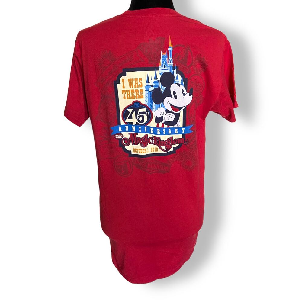 Disney‎ Magic Kingdom 45th Anniversary Brick Red Tee Shirt Adult M I Was There